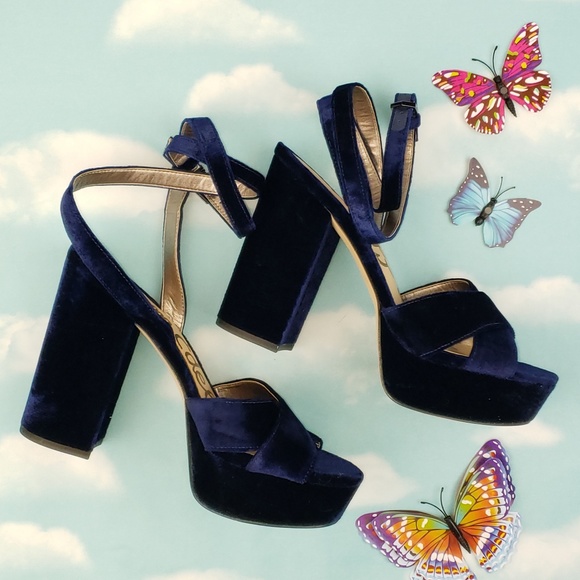 sam edelman velvet platform sandals